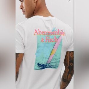 Abercrombie & Fitch Short Sleeve Graphic Tee Tshirt White Surfer Size XXL 2 XL